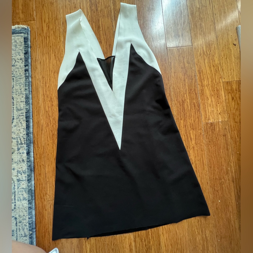 Black and White Asymmetrical Cut Out Sheath Dress